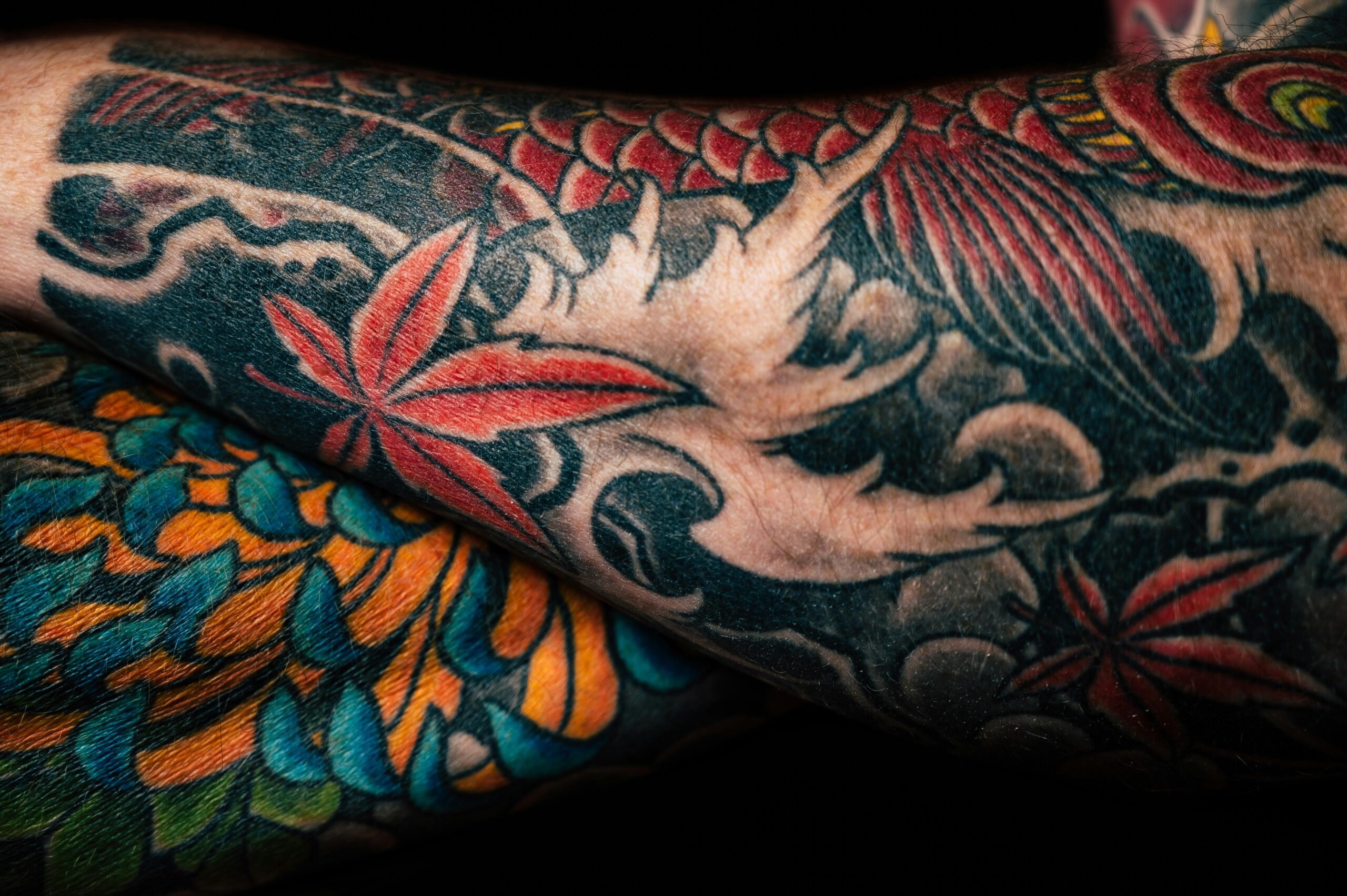 A vibrant illustration of popular gaming characters inked as tattoos