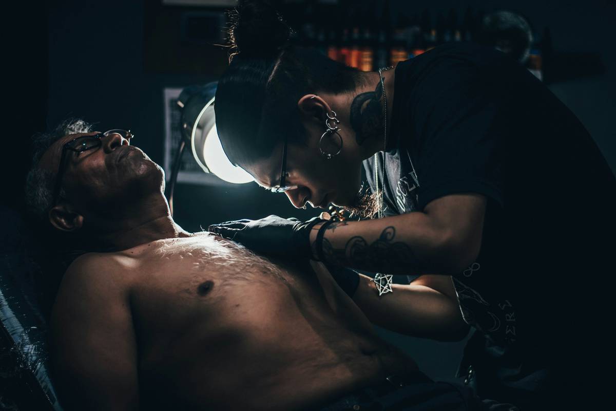 Illustration showing proper care for healing tattoos