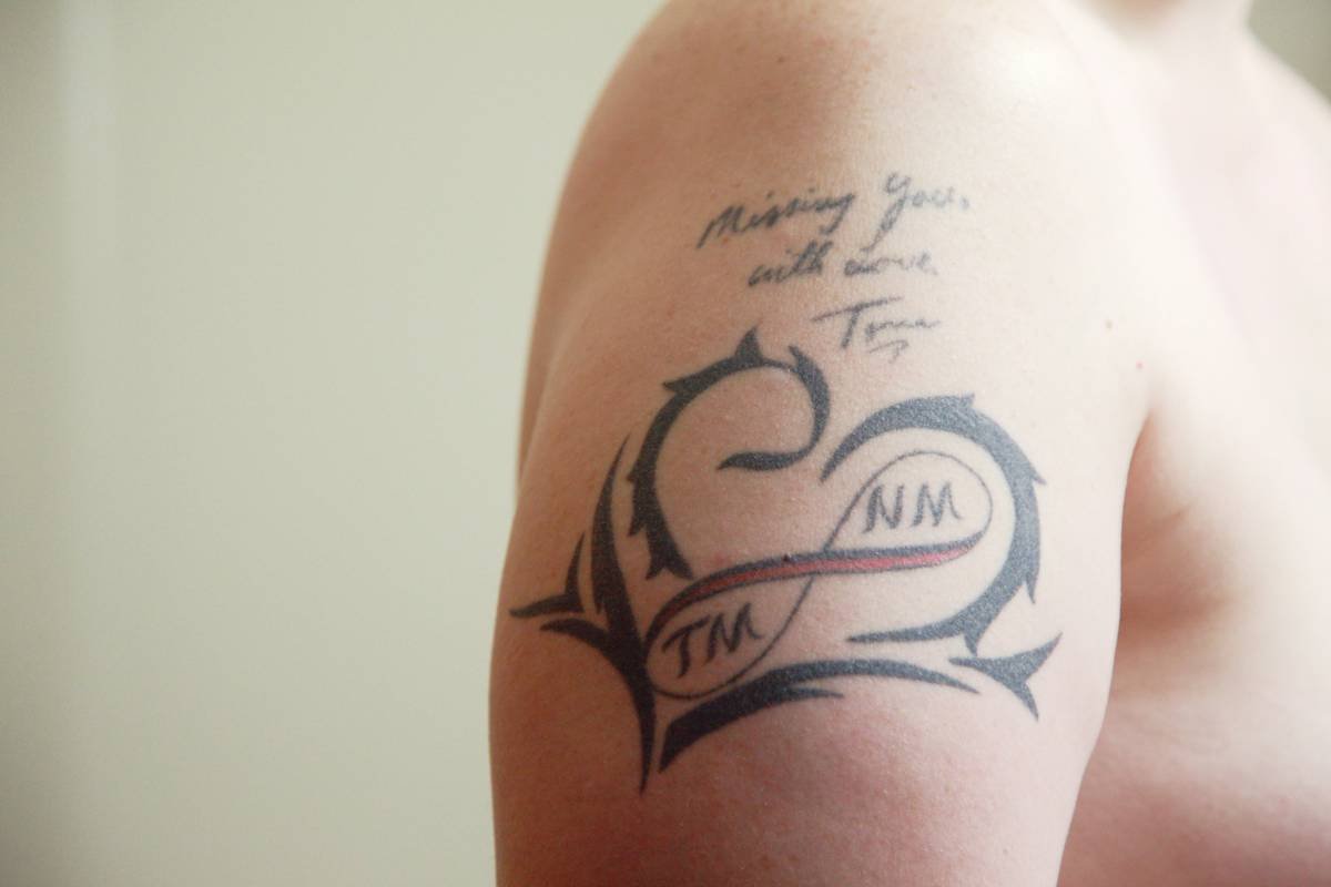 Shane's tattoo that is starting to fade and needs retouching.