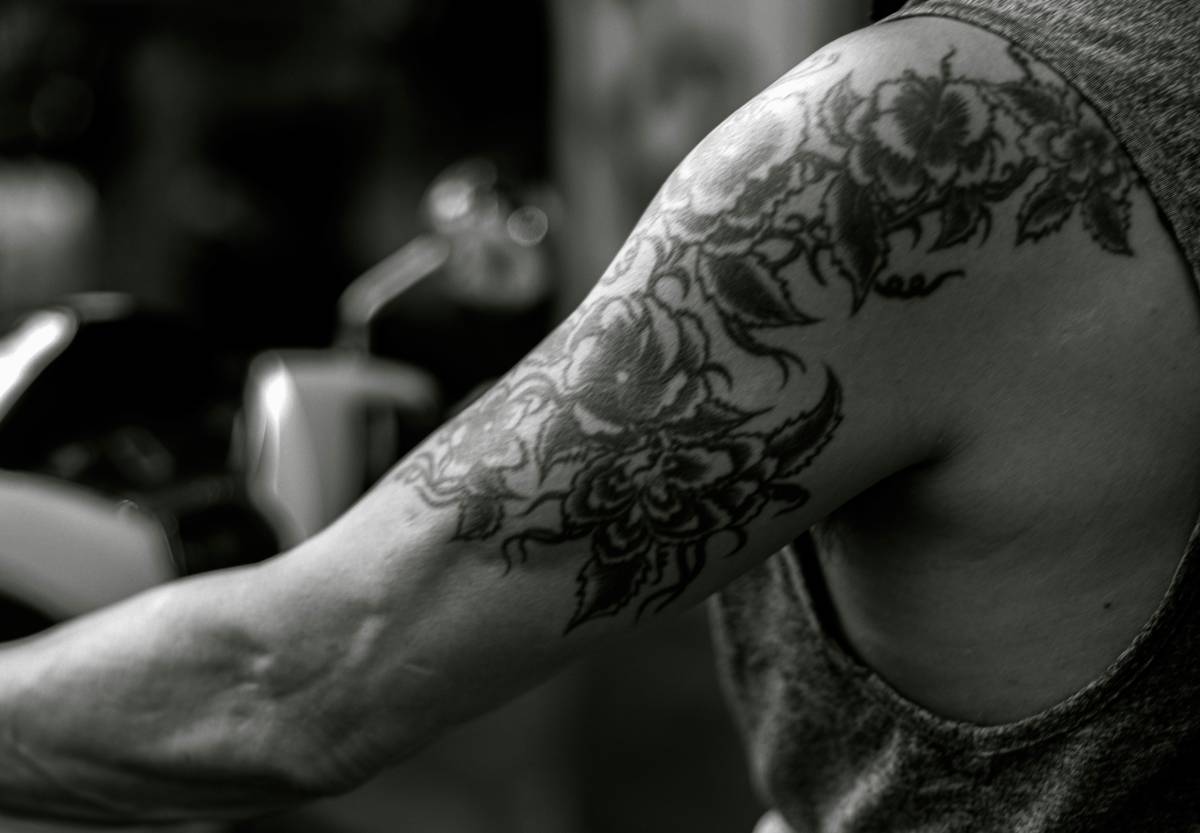 Springtime on his arm ...